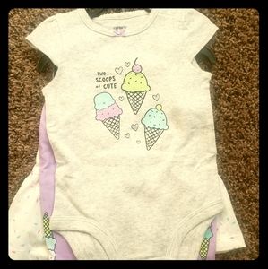 3 piece baby girl ice cream set